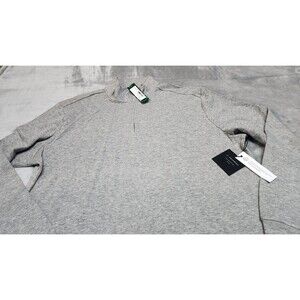 01.Algo Men's XL Light Grey Heathered Golf 1/4 Zip Sweater Jacket Performance